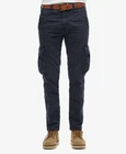 Superdry Cargo Trousers Pants Bottoms Regular Fit Pockets Zip Fastened Blue