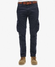 Superdry Cargohose Hose Unterteil Regular Fit Taschen Reißverschluss Blau