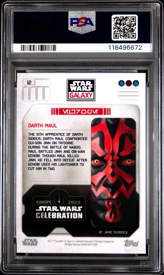 2023 STAR WARS GALAXY CELEBRATION EUROPE #12 DARTH MAUL CELEBRATION PSA 9 - Image 2 of 2