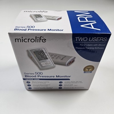Microlife Series 500 Upper Arm Blood Pressure Monitor Digital Cuff Kit 2 Users
