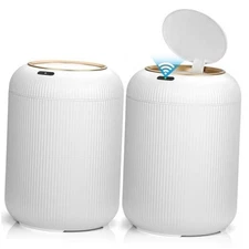 2 Pack Automatic Motion Sensor Trash Can with Lid,3 Gallon Slim Electric 