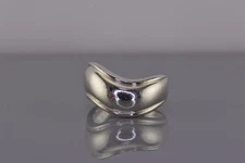 MWS Sterling Silver 10mm Wavy Rimmed Band Ring 925 Sz: 8