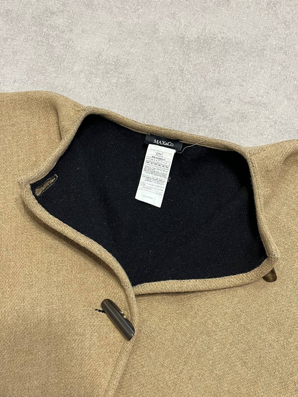 Rare Max&Co By Max Mara Wool Poncho Beige Women`s Coat Size 06 US 42 IT image 8