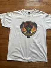 Vintage Harley Ride T Shirt Sz. L White Special Olympics Frank Wycheck Adelphia