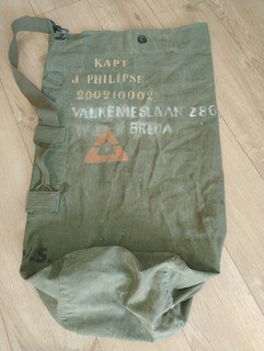 Canvas Duffle Bag Military Surples Kit Bag Capt J Philipse US Netherlands