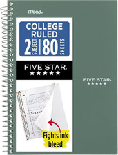 Spiral Notebook, 2 Subject, College Ruled Paper, 6" x 9-1/2", 80 Sheets, Fights