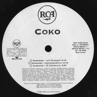 Coko - Sunshine (12'', Promo) (Near Mint (NM or M-)) 3097662111