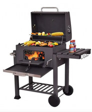 Griglia a Carbone, Affumicatore per Barbecue Con Manico E Tavolo Pieghevole, Per