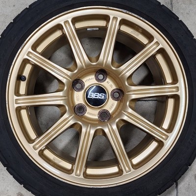 2005-2007 Subaru WRX STi 17x8 5x114 Gold BBS Wheel BFGoodrich