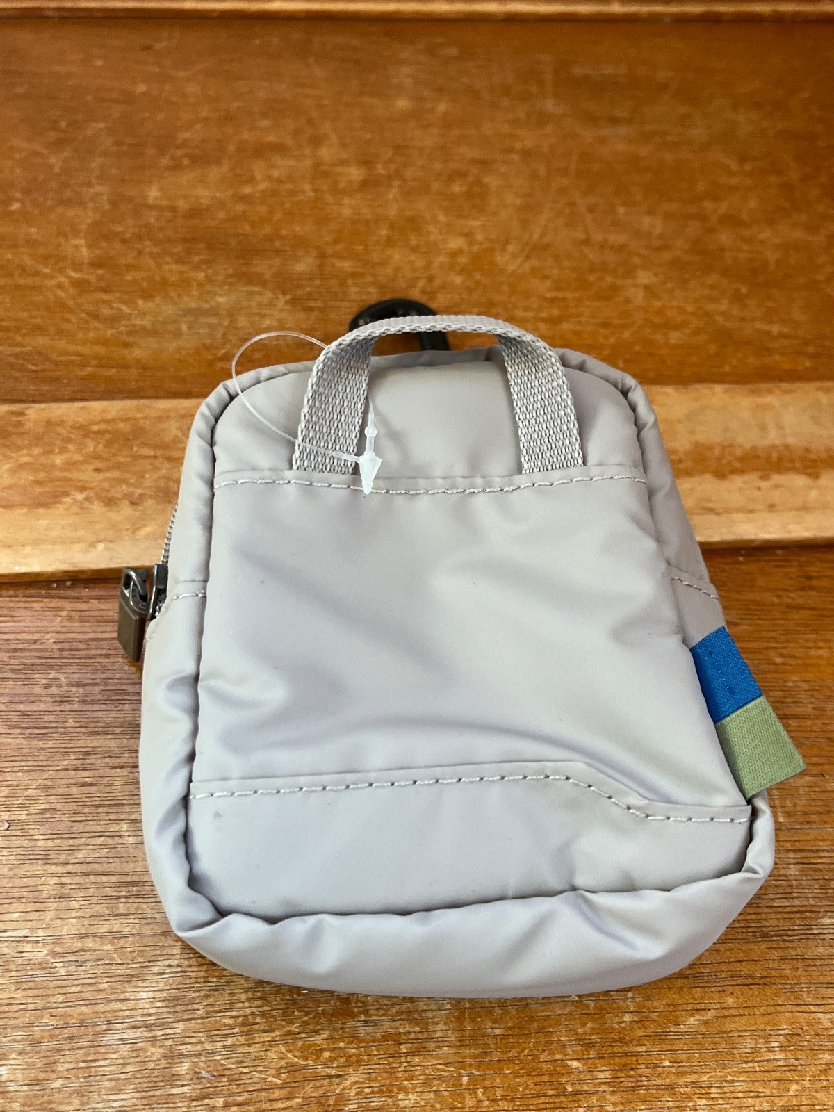 Small Light Gray Polyester Mini Backpack Coin Mon… - image 4