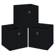 Black Foldable Storage Cubes Bins ,11 Inch Cloth Storage Cube Fabric Storage ...