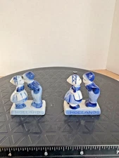 Lot of 2 Delft Blue Holland 2-inch inch Boy and Girl Kissing Figurines