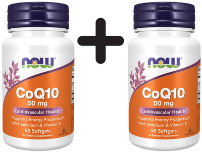 2 x NOW Foods CoQ10 with Selenium & Vitamin E, 50mg - 50 (249,90 EUR/kg)