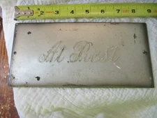 ANTIQUE  COFFIN CASKET PLATE PLAQUE AT REST 