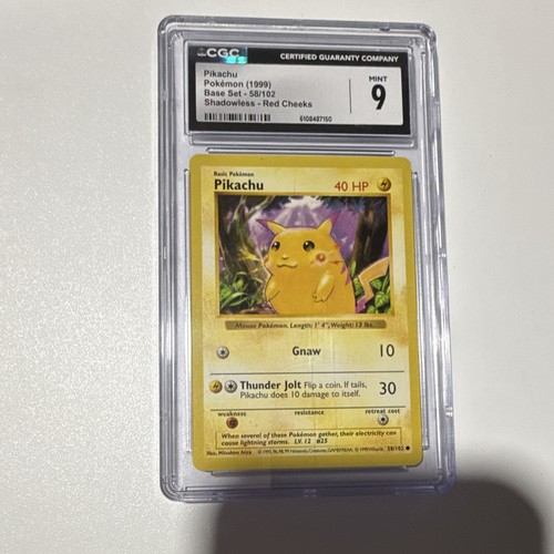 1999 Pikachu Red Cheeks Base Set Shadowless 58/102 English 1999 #58 CGC 9