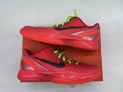 GS Size 7Y - Nike Kobe 6 Protro Reverse Grinch Red Black KB 24 8 FV9676-600 NEW - image 1 of 4