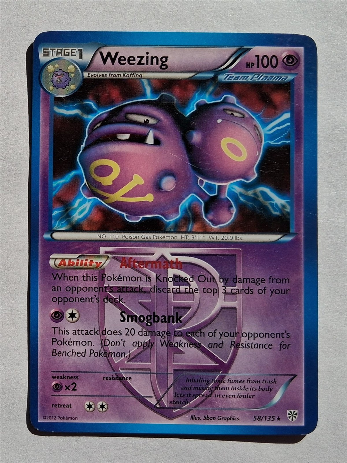 Pokemon - Weezing - Plasma Storm 58/135 - Rare - LP