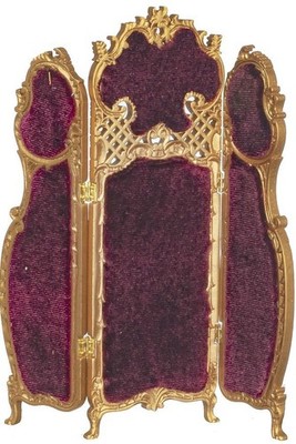 Puppenstube Schirm Louis XV Rokoko Barock rot Miniatur JBM Möbel