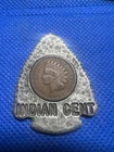 1889 Indian Head Penny in arrowhead Shape (Jewelry?) Wild West #15