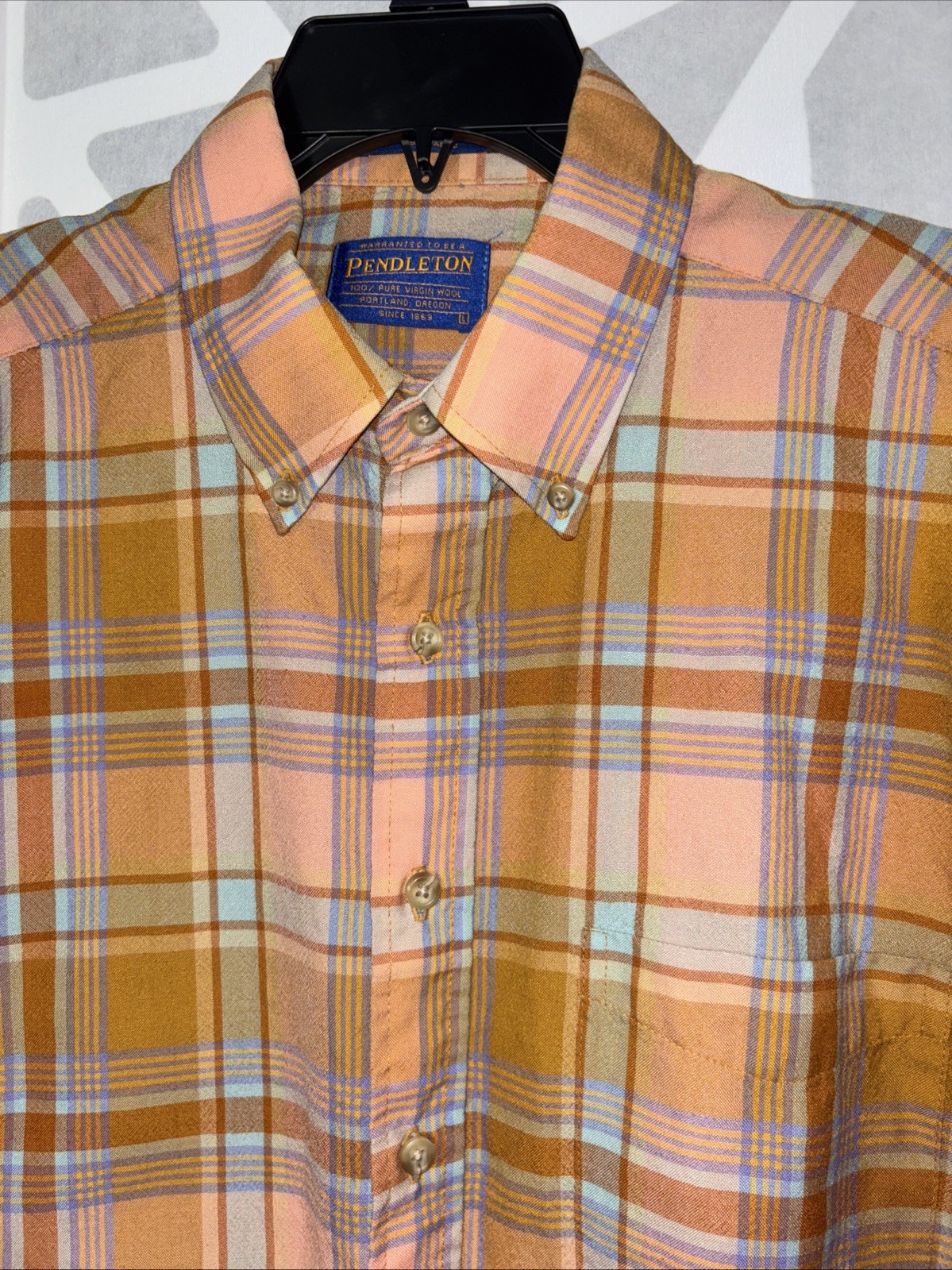 Pendleton sir Pendleton plaid virgin wool button … - image 2