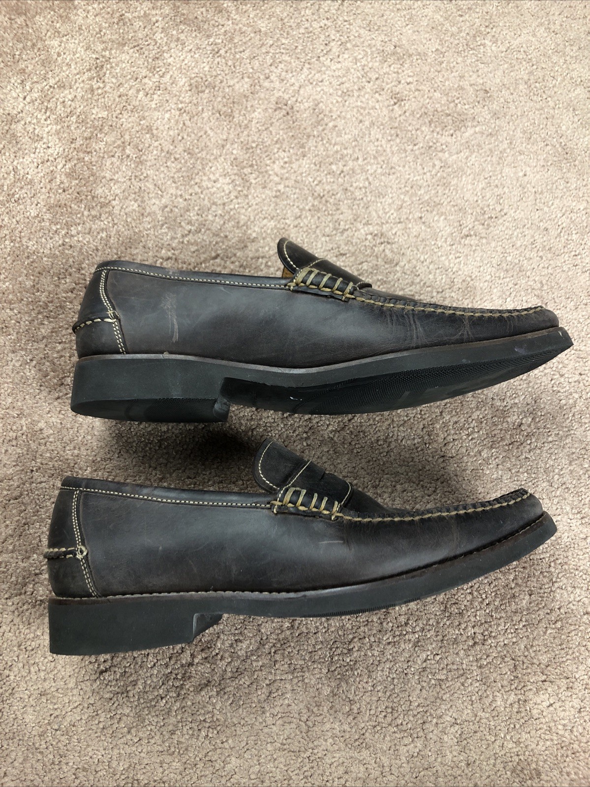 Peter Millar Solid Brown Leather Loafers Size 9M … - image 4