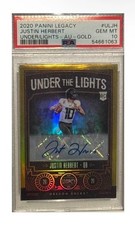 2020 PANINI LEGACY UNDER LIGHTS AUTO GOLD /10 JUSTIN HERBERT PSA 10 ROOKIE RC