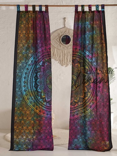 Paneles de cortina de mandala hippie tapiz boho cortinas de ventana cortinas de decoración de dormitorio - Imagen 1 de 8