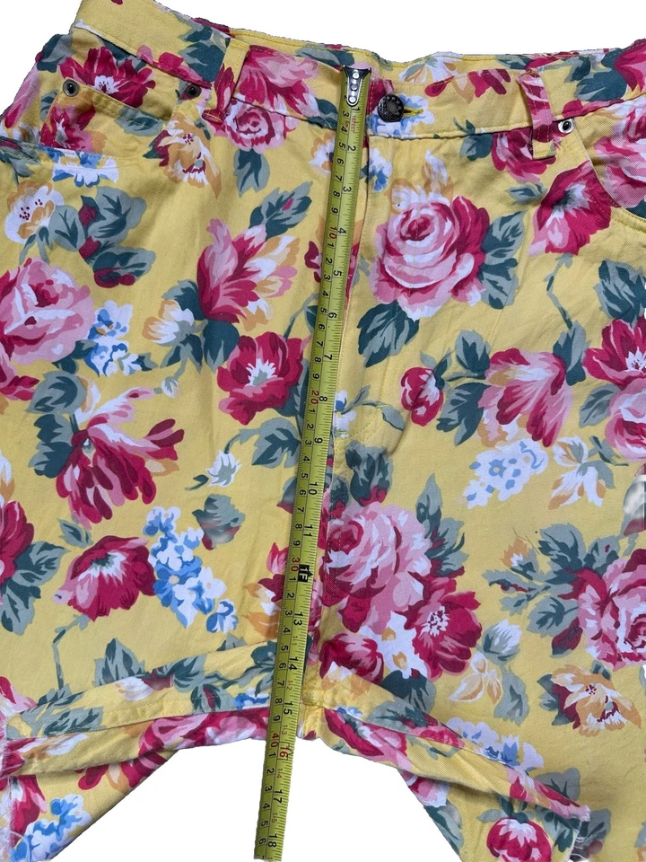 Pantalones Cortos Cuadrados Vintage Nordstrom Towne Para Mujer 16 Cintura Alta Floral Corte Dobladillo Crudo Foto 4 de 4