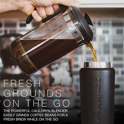 Cauldryn Blender Bottle for Smoothies, Shakes, and Grinding Coffee, 20hr 16oz - Picture 5 of 7