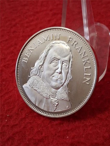 1971 BENJAMIN FRANKLIN UNC. MEDAL 1.04oz STERLING SILVER ROUND          #MF-0883