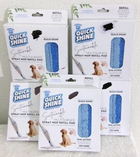 5X HOLLOWAY HOUSE QUICK SHINE Multi-SURFACE SPRAY MOP REFILL PAD 5 REUSABLE PADS