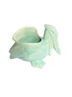 Vintage Nelson McCoy Matte turquoise green pelican pottery planter USA