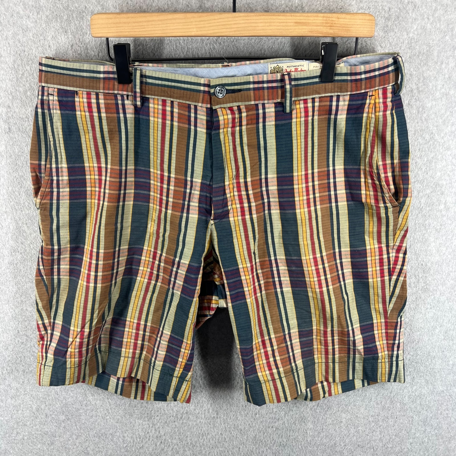 Vintage Polo Ralph Lauren Shorts Mens 34 India Madras Plaid Preppy 90s Straight