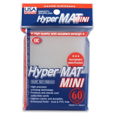 KMC Sleeves Hyper Mat Mini CLEAR Matte Japanese Size 62x89mm (60 Count Pack)