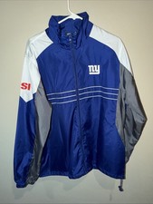 Reebok New York Giants NFL Embroidered Full Zip Windbreaker Jacket Size Large