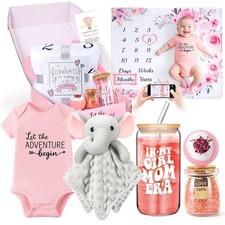New Mom Gifts  Baby Girl Gift Set for Newborn,Baby Girl Gift Basket with Bab...