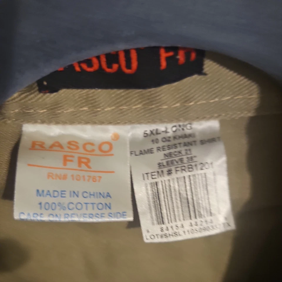 Camisa Rasco FR Talla 5xl Manga Larga Ropa de Trabajo Western Envejecida Abotonada Foto 3 de 4