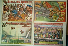 Vintage 1960 Circus World Museum Poster Set of 4 Posters New Old Stock