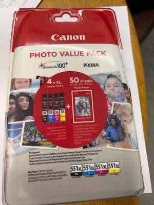 Canon CLI-551 XL C M Y BK 4er Pack Patronen (BK, C, M, Y) XL - NEU