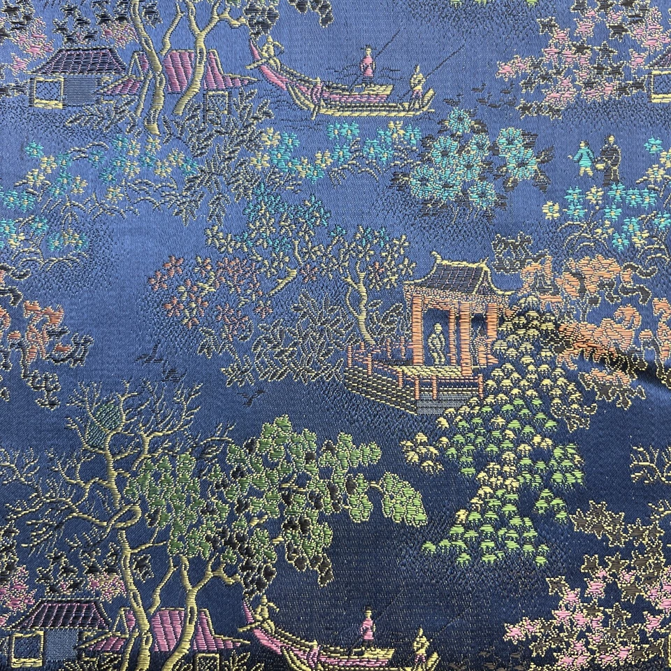 Vintage Mei Wah Hong Kong Chinese Brocade Jacquard Fabric 32” x 127” - Image 2 of 4
