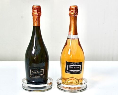 Coppia sottobicchieri di qualità argento sterling e cristallo/vetro champagne/vino 718g - Foto 12 di 24