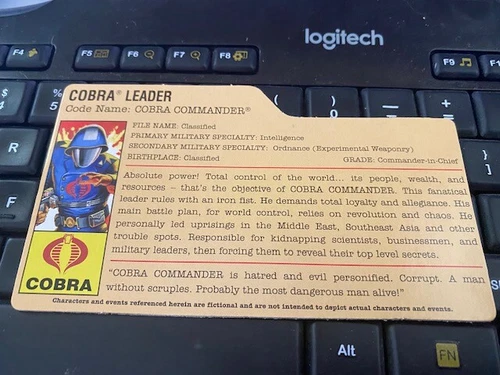 GI JOE 25TH ANNIVERSARY COBRA CARD FILE INFANTRY COBRA COMMANDER =- -=-=-
