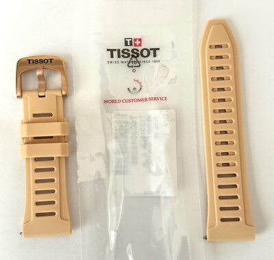 Original Tissot T-Touch Connect For CASE-BACK# T153420A Beige Rubber Band Strap