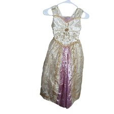 Disney Store Tangled Ever After Rapunzel Dress Girl's 5/6 Gold Purple Princess