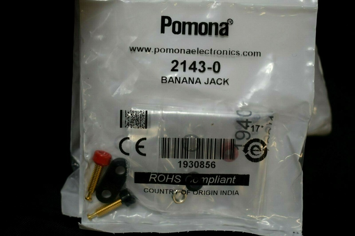 5-Pack] Pomona 2143-0 Mini Double Banana Jack Black/Red on Black