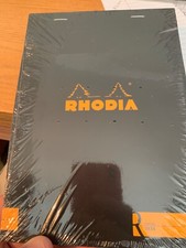 Rhodia Staplebound Lined Paper R Premium Notepad in Black - 6 x 8.25 - NEW