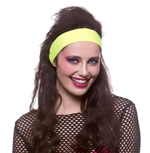 HEADBAND I LOVE THE 1980s 80s Neon Disco Queen Hen Party Accessory Stretchy - Picture 5 of 5