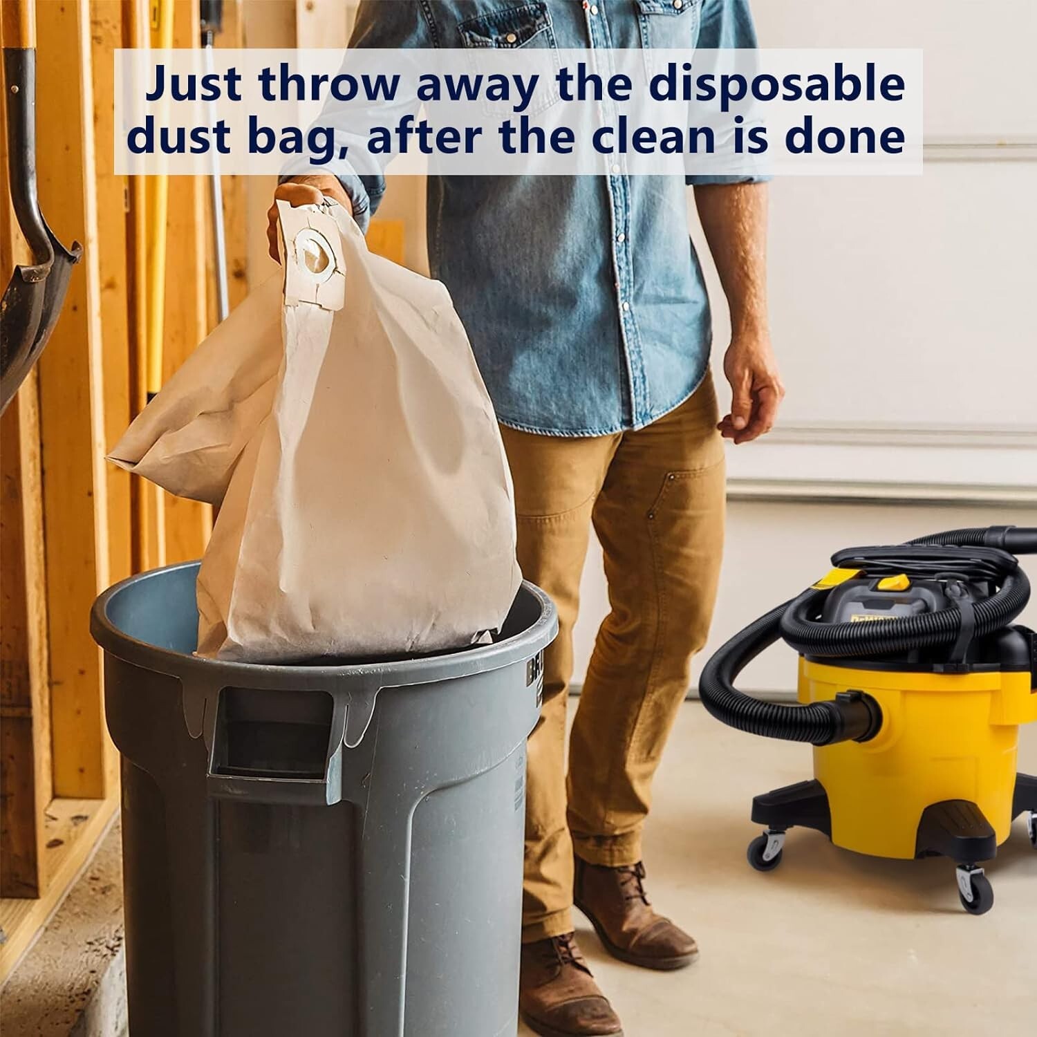 6 Pack DXVA194101 Shop Vac Bags for DEWALT 6 to 10 Gallon Vacuum