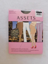 Assets by Sara Blakely Marvelous Mama Sheer Pantyhose Maternity Size 2 Black
