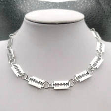 Fashion Jewelry Silver Barbed Wire Brambles Razor Blade Choker Necklace 372
